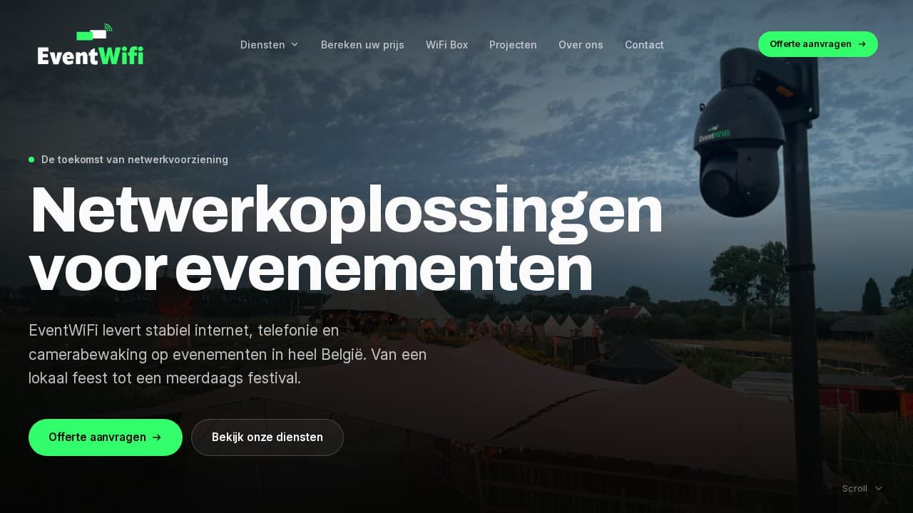 De website van EventWiFi