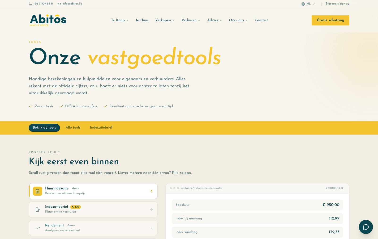 Het overzicht van de zeven vastgoedtools op abitos.be